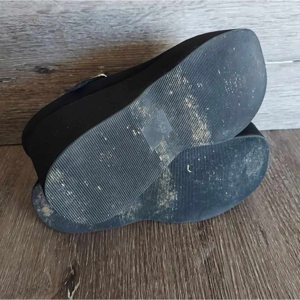 Black Mary Jane Platform Wedges - Women Shoes